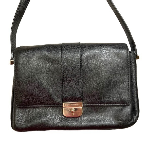 Kate spade black leather crossbody bag - Picture 1 of 11